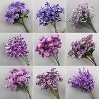 Realistischer Lila Seidenblumenstrauß Gemischtes Blumenarrangement für Hochzeit, Zuhause, Hotel, Weihnachten, Chinesisches Neujahr Dekorationen