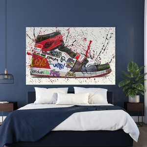 Impresión en Lienzo de Zapatillas con Graffiti, Arte Moderno Decorativo, Panel Decorativo para Colgar en la Pared, Lienzo Enrollado - Product Image 3