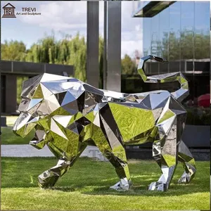 Life Size Decorative Animal Sculpture Stainless Steel Outdoor Sculpture Lion For Sale