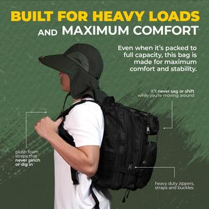 Sac à dos tactique 20L Factory, 7 compartiments, rembourré pour plus de confort, fermeture éclair robuste en denim, survie et camping - Product Image 4
