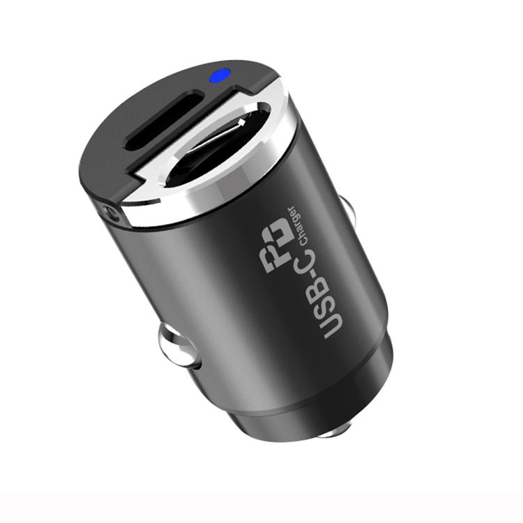 Новый дизайн, золотистое, черное, 30 Вт, двойное, Type-c, быстрая зарядка PD, автомобильное зарядное устройство с 2 USB-C портами