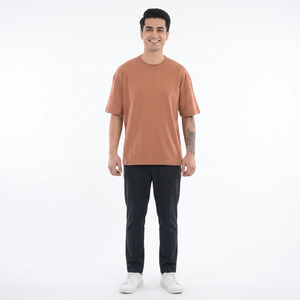 Qualité supérieure, coupe courte et ample pour t-shirt, conception de logo personnalisé, décontracté, surdimensionné, tricoté, séchage rapide, 100% - Product Image 1