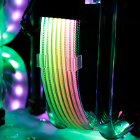 Ordinateur arc-en-ciel effet néon Triple GPU 8Pin ATX 24Pin 5V ARGB SYNC PSU câble d'extension RGB Strimer