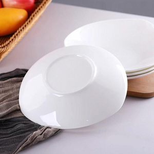 Assiette triangulaire en porcelaine fine de haute qualité, compatible micro-ondes, style chinois, couleur unie, céramique pour hôtel, tendance sur internet - Product Image 2