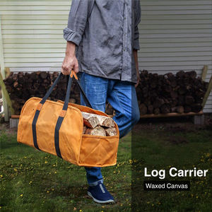 Sac en toile cirée personnalisé pour foyer, Durable, fourre-tout pour bois de chauffage, sacoche à fermeture éclair - Product Image 2