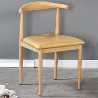 Chaise corne en fer forgé pour salle à manger, avec dossier, style tabouret, en bois massif,