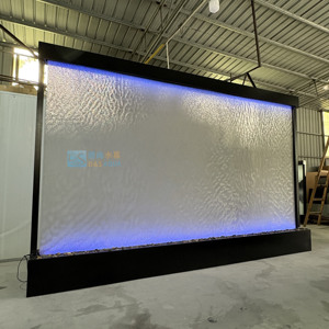 <strong>Large</strong> Rectangle Mesh Water Wall <strong>Fountain</strong> #304 Stainless Steel LED Lighting Garden Floor Standing Modern Design - Product Image 2