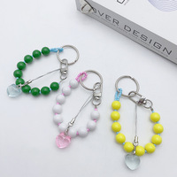 Portable Silicone Porte-clés Bracelet Maison Voiture Perlé Porte-clés Bracelet pour Femmes Hommes Porte-clés