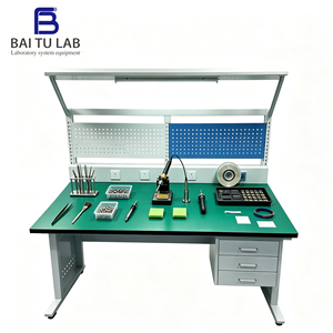 Banco da Lavoro Antistatico ESD Certificato IEC 61340 con Telaio in Acciaio per Linee di Assemblaggio SMT, Produzione Elettronica e Fabbriche EMS - Product Image 1