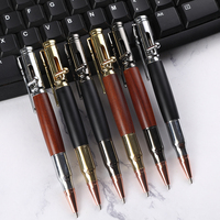 Bolígrafos Tácticos de Lujo de Metal y Madera Oscura con Diseño de Bala, Modelo Nm-016, Nuevos, de Titanio