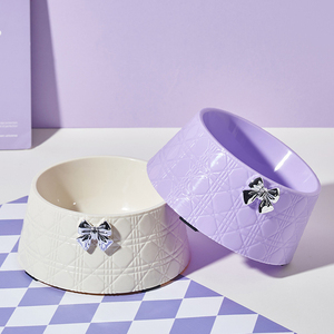 <b>Bow</b>-Knot Neck-Protecting Pet Bowl - Anti-Slip <b>Large</b> Capacity Wholesale - Product Image 4