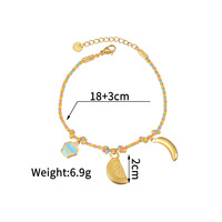 Vente chaude Océan Style Étanche En Acier Inoxydable Lune Étoile Coeur Charmes Bracelets De Mode À La Main Coloré Tresse Cordon Bracelets