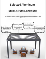 Pergola extérieure de luxe au design européen moderne, en aluminium, avec toit à lames orientables étanche, entièrement automatique et rétractable, pour villa et parc