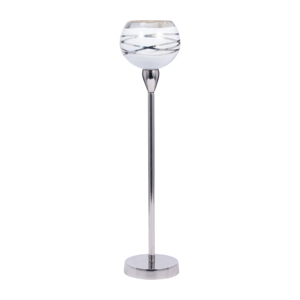 Porte-bougie votif rond avec support, design en métal et verre, chandelier pour centre de table, élégant - Product Image 1