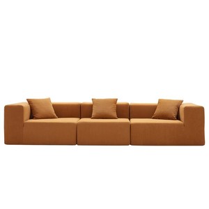 Conjunto de sofá seccional moderno nórdico, diseño cuadrado con relleno de esponja y cubierta de tela para apartamento, sala de estar, dormitorio de Hotel - Product Image 4