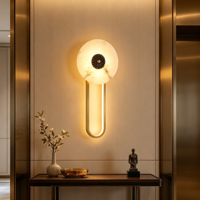 Lampe murale décorative d'intérieur de luxe en cuivre massif, style moderne, alabâtre espagnol, pour villa, salon, hôtel, escalier, chambre à coucher