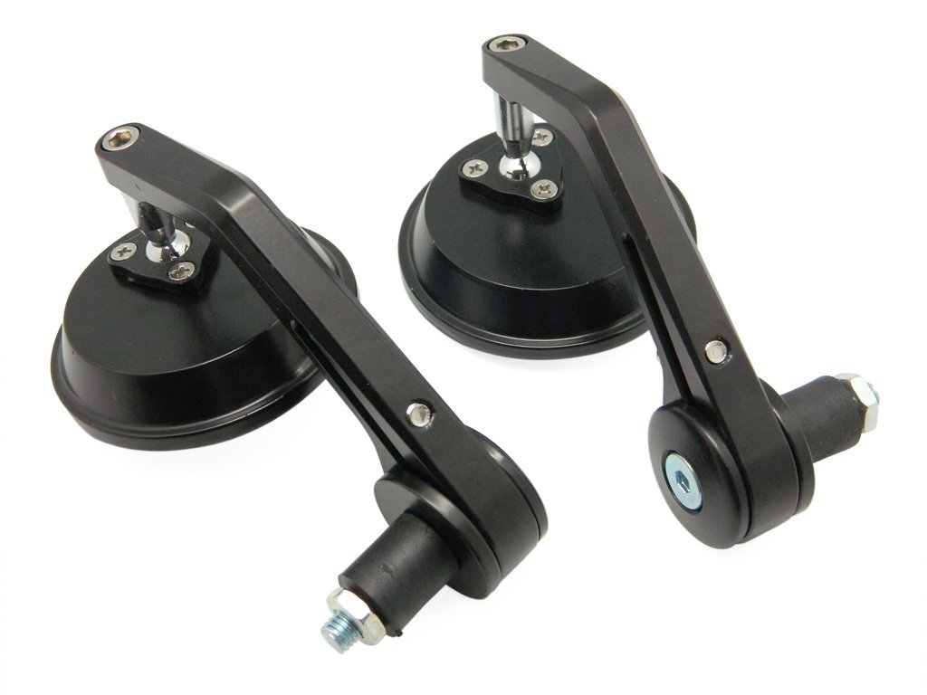 Café Racer Accessoire Universele Ronde Motorfiets Zijspiegel CNC Aluminium Achteruitkijkspiegel Voor Motorfiets Fiets Café Racer Chopper Bobber (zwart
