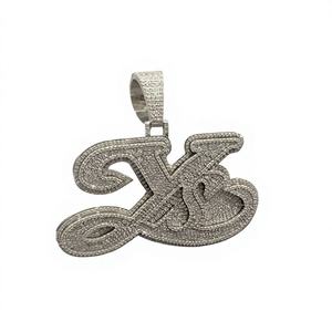 Colgante de Letra Personalizado CONCEPTION, Moissanita VVS Certificada por IGI, Corte Brillante, Chapado en Oro, Accesorio Hip Hop para Hombre - Product Image 1