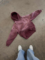 Sudadera con Capucha para Hombre, Color Borgoña, Lavado Personalizado, Estilo Vintage, Oversize, Streetwear, Prenda Lisa, Fabricante OEM