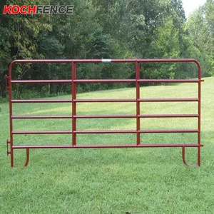 Yuvarlak boru galvanizli çelik çiftlik çiti kapı kırsal yetiştiriciliği hayvancılık Metal çit panelleri kırsal elektrikli çit sığır ve inek için