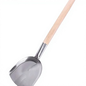 Pelle à cendres en acier inoxydable avec long manche bleu, pelle de nettoyage en métal durable pour foyer et feu de camp - Product Image 3