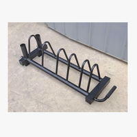 Chariot de rangement commercial pour plaques de poids avec supports pour barres, organisateur de plaques de musculation pour salle de sport