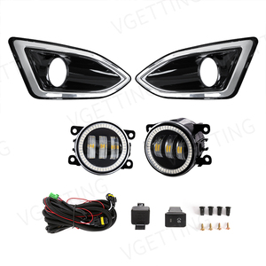Pair Front Bumper <span class=keywords><strong>LED</strong></span> <span class=keywords><strong>Fog</strong></span> Light DRL Daytime Running Light for  VW Volkswagen Polo GTI 9N3 MK4 Facelift 2005-2010 Angel Eye Lamp - Product Image 5
