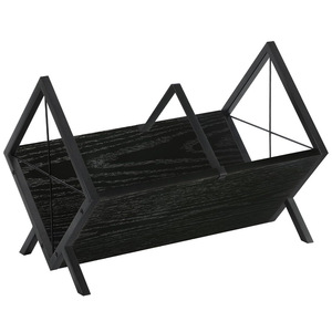 Wooden CD Rack With Metal <b>Frame</b> Single Layer Storage Desktop Organizer For <b>Vinyl</b> Records Magazines Books - Product Image 2