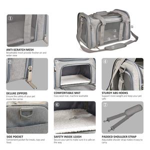 Tas <span class=keywords><strong>Carrier</strong></span> Hewan Peliharaan Logo Kustom Laris Manis Berkualitas Tinggi Tahan Lama Dapat Diperluas Disetujui Maskapai Penerbangan Tas Kucing Kandang Hewan Peliharaan untuk Perjalanan - Product Image 6