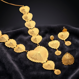 Juego de Collares Largos de Oro Laminado de 14K, 18K y 24K al por Mayor, Diseño Tradicional y de Boda, Conjunto de Joyería Larga de Moda - Product Image 1