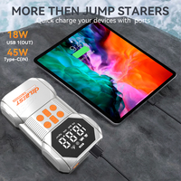 Démarreur de secours 18000mAh 700A 1400A Peak avec compresseur d'air 150PSI pour moteurs essence 6.0L/diesel 6.0L, Power Bank, lumière LED, OEM/ODM