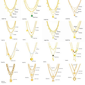 2024 Trend Hip Hop Estilo punk chapado en oro de 18 quilates con regalo de circón Collar en capas de acero de titanio para mujer - Product Image 5