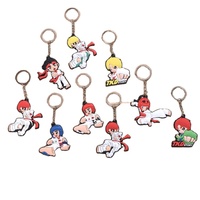 Porte-clés personnalisé en caoutchouc PVC multicolore, figurine de dessin animé, taekwondo, arts martiaux, cadeau