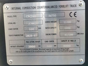 Chariot élévateur diesel direct d'usine 8ton CPCD80 avec la taille libre d'ascenseur de mât duplex Euro III en stock à - Product Image 5