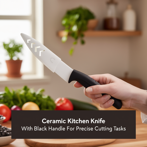 Coltello da Cucina in Ceramica con Manico Nero per Tagli Precisi - Product Image 3