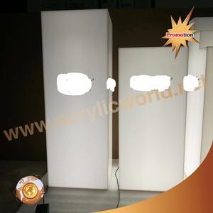 New product white acrylic <b>display</b> pedestal plinth with <b>display</b> <b>case</b> - Product Image 2