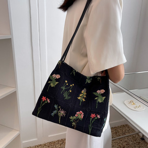 Sac fourre-tout classique 2025 <span class=keywords><strong>Omoi</strong></span> personnalisé en toile brodée de fleurs, pour femmes et jeunes filles, avec bandoulière et poignée, idéal pour le shopping - Product Image 3