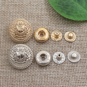 Manufacturer good quality 22mm <strong>custom</strong> logo round press metal snap <strong>button</strong> for jacket - Product Image 2