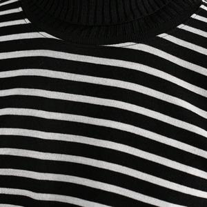 Suéter de Punto Personalizado con Logotipo Bordado, Diseño de Rayas, Manga Larga, Cuello Alto, Cálido, Informal, para Hombre, Invierno - Product Image 3