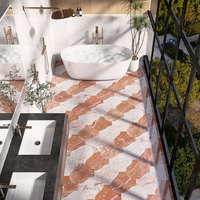 Parquet en marbre Mosaïque de fleurs Rosso Murs et sols Carrelage Jet d'eau Carrelage Intérieur Dosseret Villa Décor Hôtel