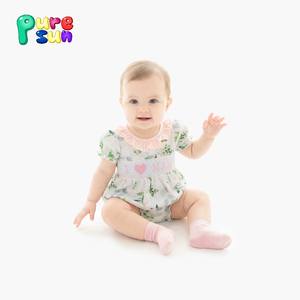 Puresun Schattig Print Design Meisjes Bubbel Pyjama's Pasgeboren Rompertjes Set Kinderen 100% Biologisch Katoen <span class=keywords><strong>Baby</strong></span> Rompers - Product Image 3