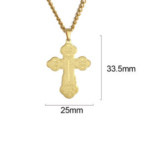 Mode Orthodox Kruis Ketting Voor Mannen Vrouwen Waterdicht Rvs Christelijke Russische Orthodox Kruis Hanger Kettingen - Product Image 1