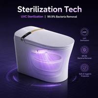WC intelligent certifié CE avec télécommande, siège chauffant, fixation au sol, chasse d'eau cyclonique, drainage en forme de P et en forme de S