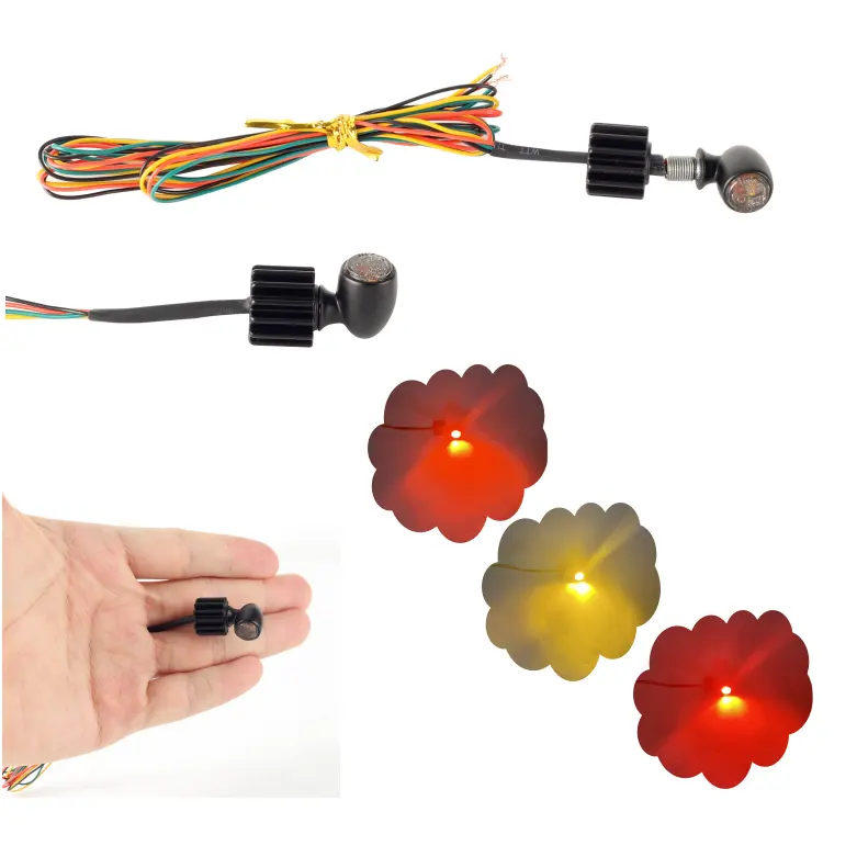 3 in 1 Mini-LED-Blinker hinten Gelb Rot Für Harley Honda Suzuki Universal