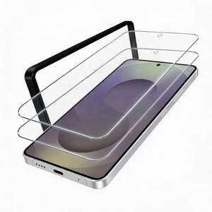 Protection d'écran en verre trempé HD transparent 2.5D 9H avec cadre d'installation, lot de 2, compatible avec Samsung S25 S26 Ultra, déverrouillage par empreinte digitale - Product Image 6