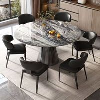 Table à manger extensible et rotative en marbre naturel italien, table de cuisine pliante de luxe pour petite maison