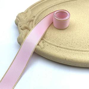2.5 Gran Oferta Lazo de <span class=keywords><strong>Cinta</strong></span> de Grosgrain de Alta Calidad con Doble Borde Dorado para Manualidades, Decoración de Empaque y Adorno para Bodas y Navidad - Product Image 4
