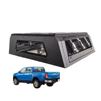Nouvelle couverture arrière rigide en aluminium avec spoiler, triple feu stop et fenêtre coulissante gauche et droite, pour Toyota Hilux Revo 2016-2023