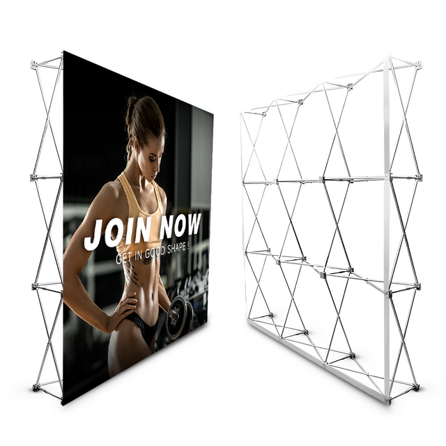 Foldable Aluminum Pop up Banner Stand Booth Backdrop Wall Advertising Fabric Pop up Displays