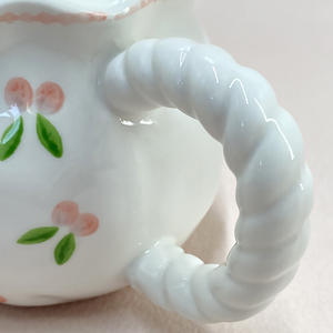 Mug à café en céramique rose créatif avec nœud froncé pour le thé de l'après-midi, capacité 380 ml, réutilisable et durable - Product Image 5